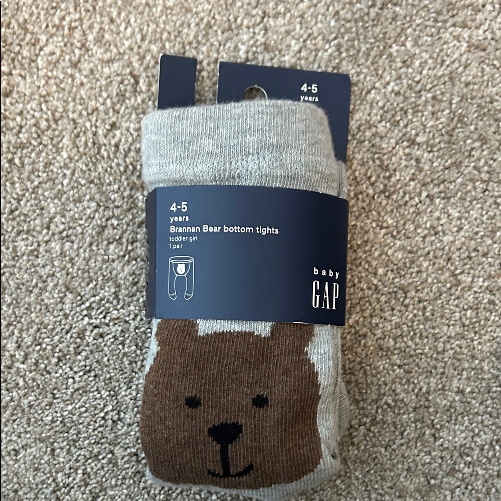 GAP Bear Pattern tights - Gray and Brown